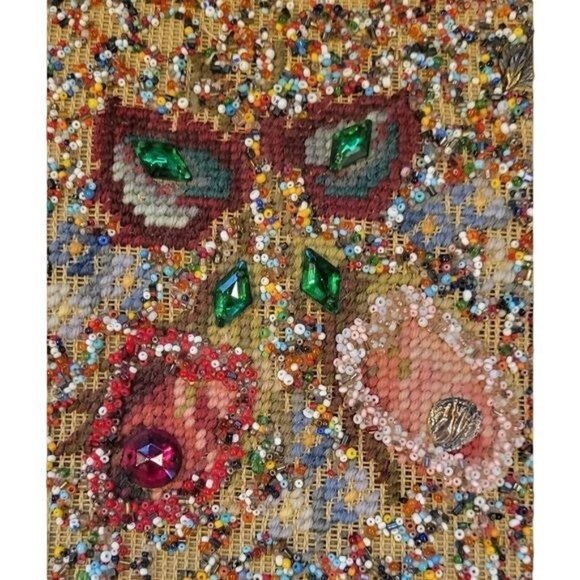 Antique Soure Bag New York Stunning Beaded Floral Purse - Picture 7 of 10